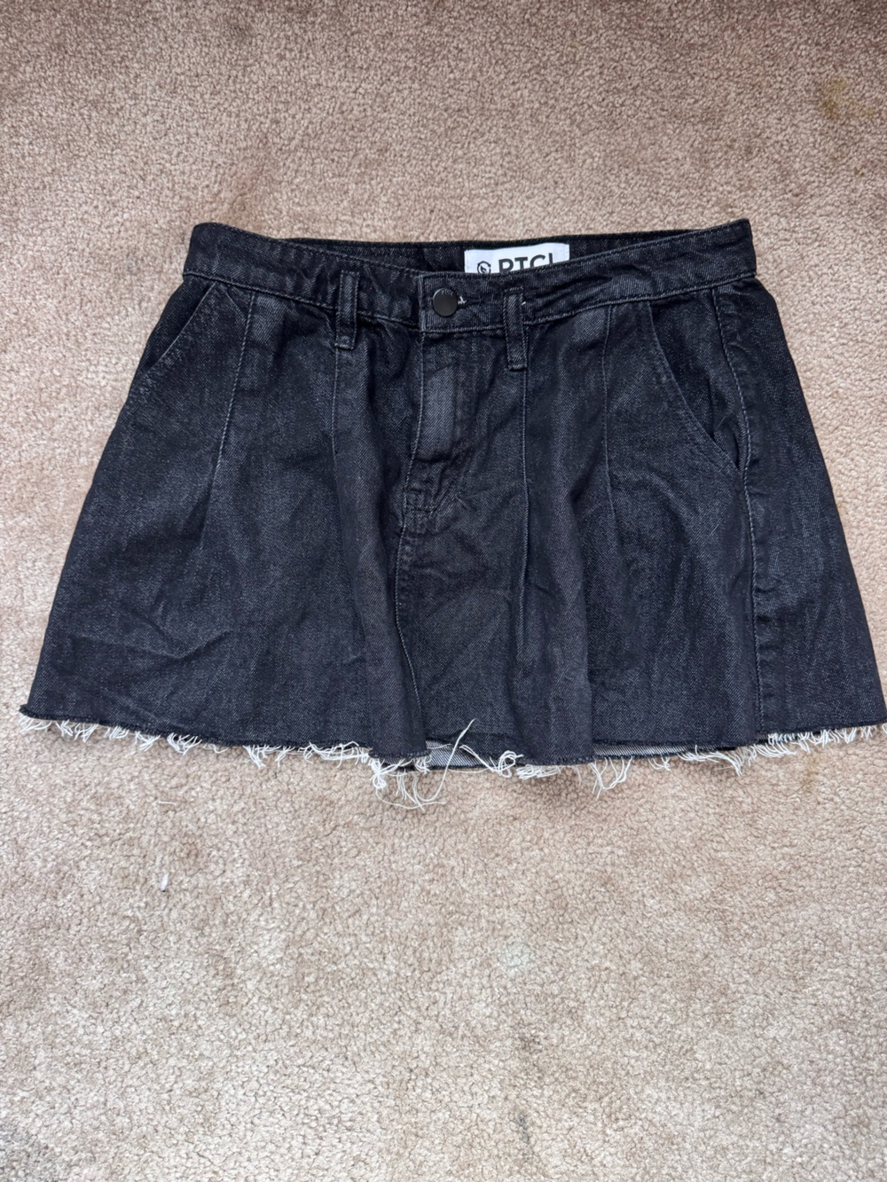 ethika Black Frayed Hem Denim Skirt for Kids